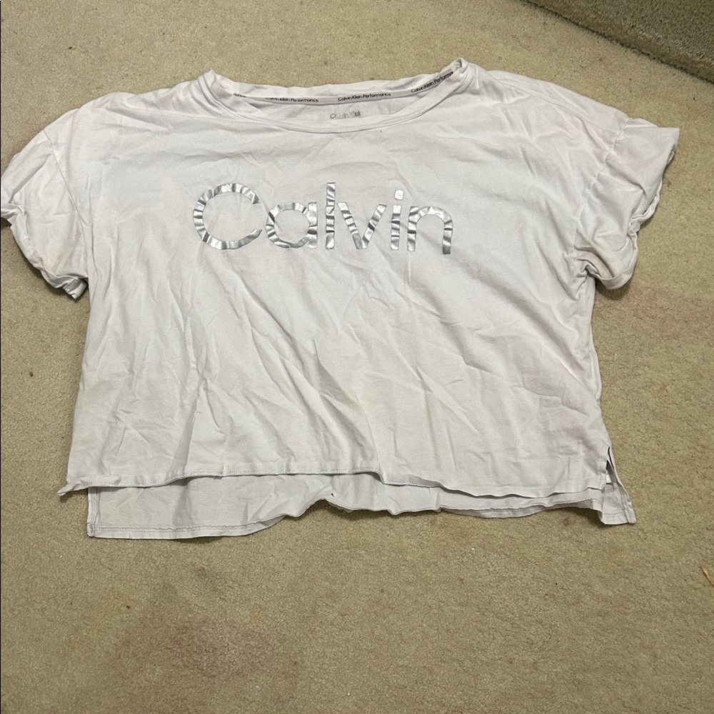 Calvin Klein Light Gray Women's Short Sleeve Tee